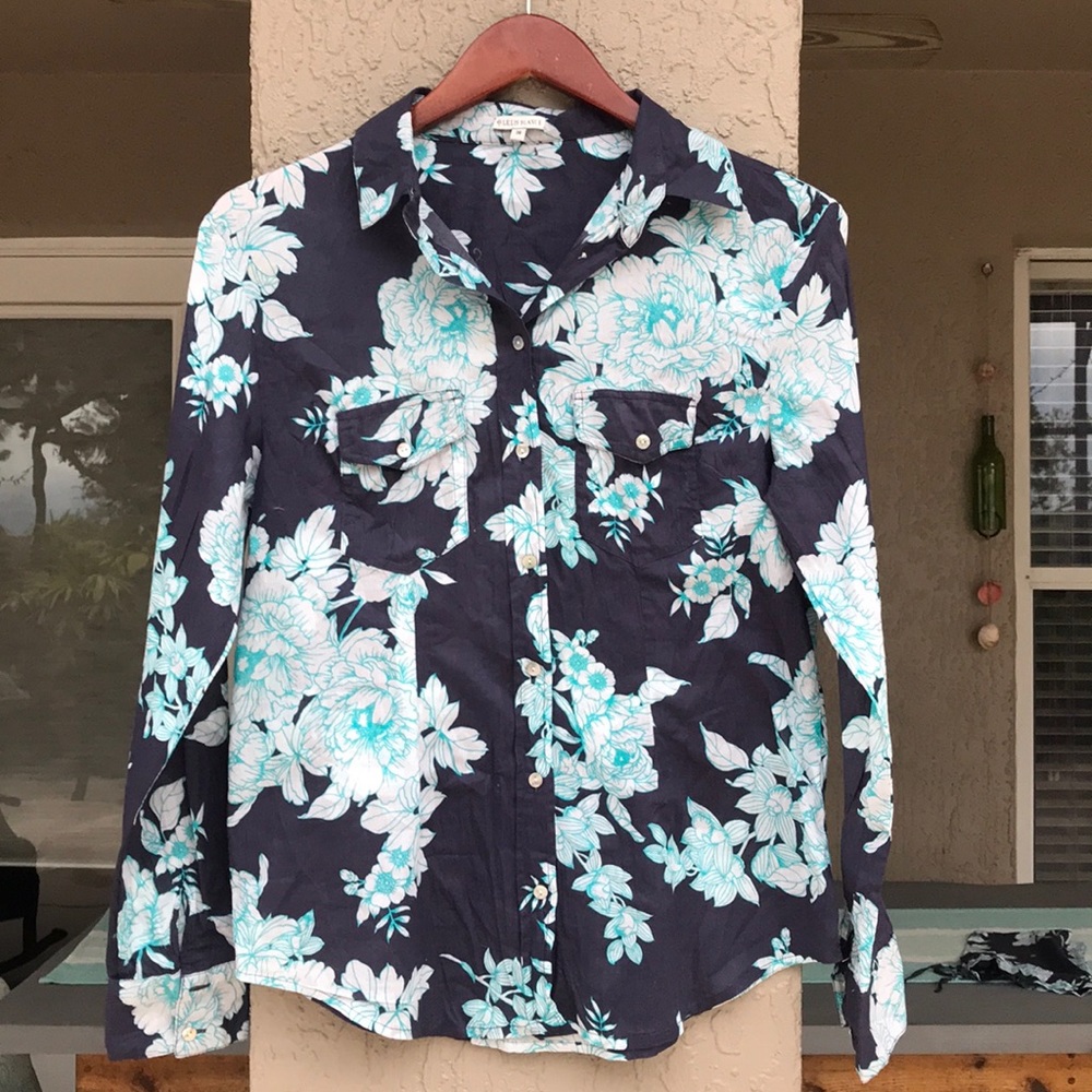 Le Lis Blanc long sleeve floral button down.
